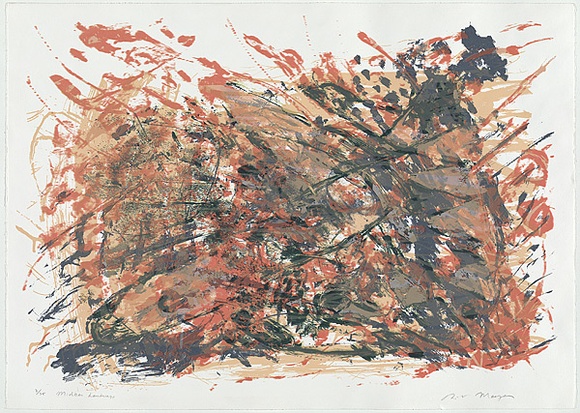 Artist: b'MEYER, Bill' | Title: b'Midbar landscape.' | Date: 1994 | Technique: b'screenprint, printed in five colours, from five screens' | Copyright: b'\xc2\xa9 Bill Meyer' Artist: b'MEYER, Bill' | Title: b'Midbar landscape.' | Date: 1994 | Technique: b'screenprint, printed in five colours, from five screens' | Copyright: b'\xc2\xa9 Bill Meyer'