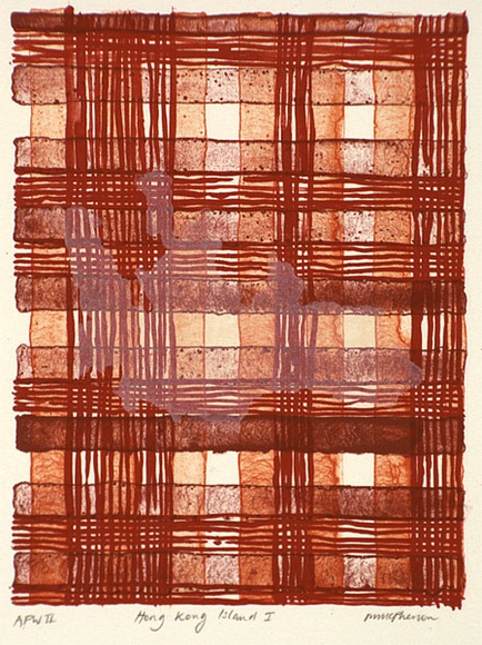Artist: b'McPherson, Megan.' | Title: b'Hong Kong island I' | Date: 1997, February | Technique: b'tuche lithograph, printed in colour and translucent white, from three stones' Artist: b'McPherson, Megan.' | Title: b'Hong Kong island I' | Date: 1997, February | Technique: b'tuche lithograph, printed in colour and translucent white, from three stones'