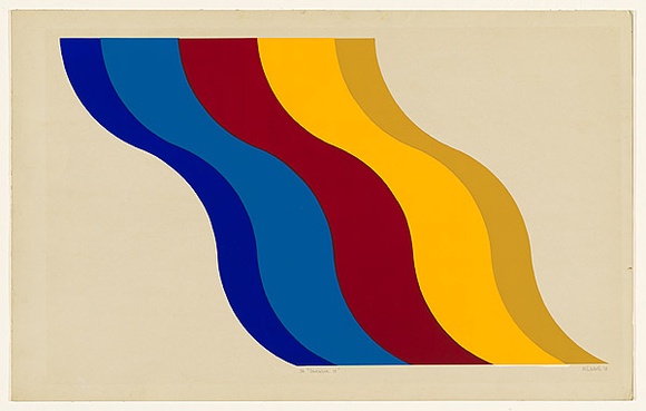 Artist: b'Worth, Margaret.' | Title: b'Samsara 15.' | Date: 1968 | Technique: b'screenprint, printed in colour, from five stencils' Artist: b'Worth, Margaret.' | Title: b'Samsara 15.' | Date: 1968 | Technique: b'screenprint, printed in colour, from five stencils'
