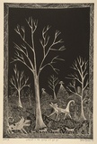 Artist: Brown, Donna. | Title: Look out or the gounge will get ya | Date: 1995, June | Technique: etching, relief-printed in black ink, from one plate