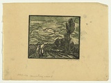 Artist: Groblicka, Lidia | Title: Country road | Date: 1955-56 | Technique: woodcut, printed in colour, from multiple blocks