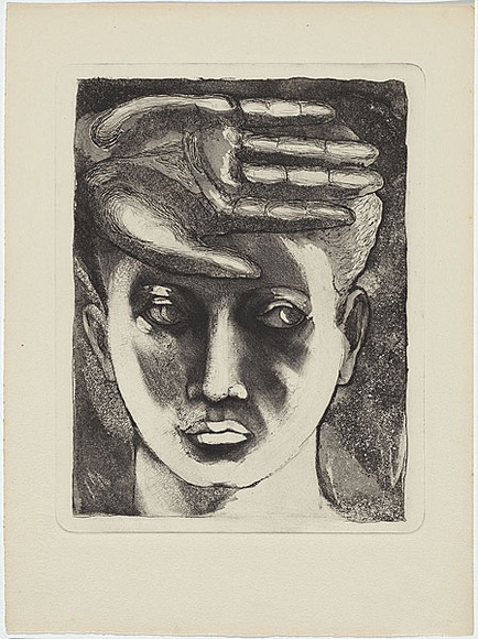 Artist: b'Strachan, David.' | Title: b'The Poet.' | Date: 1951 | Technique: b'etching and aquatint, printed in black ink, from one plate' Artist: b'Strachan, David.' | Title: b'The Poet.' | Date: 1951 | Technique: b'etching and aquatint, printed in black ink, from one plate'