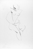 Artist: Powditch, Peter. | Title: not titled [seated female nude] | Date: c.1972 | Technique: lithograph, printed in black ink, from one plate