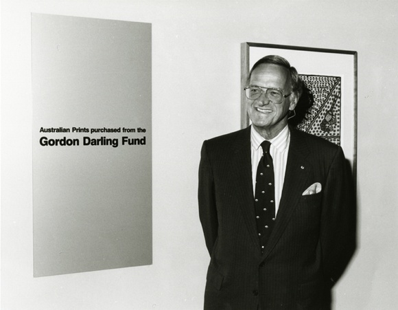 Artist: b'Butler, Roger' | Title: b'Portrait of Gordon Darling, at the Australian National Gallery, Canberra, 1989' | Date: 1989 Artist: b'Butler, Roger' | Title: b'Portrait of Gordon Darling, at the Australian National Gallery, Canberra, 1989' | Date: 1989