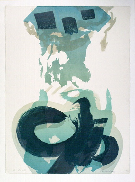 Artist: b'King, Grahame.' | Title: b'Green and blue' | Date: 1988 | Technique: b'lithograph, printed in colour, from four stones [or plates]'