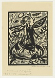 Artist: Groblicka, Lidia | Title: Singing angel | Date: 1958 | Technique: linocut, printed in black ink, from one block
