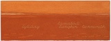 Artist: MADDOCK, Bea | Title: Terra Spiritus...with a darker shade of pale | Date: 1993-98 | Technique: stencil print, printed in hand-ground Launceston ochre from multiple hand-cut mylar stencils; letterpress text blind printed; hand-drawn script