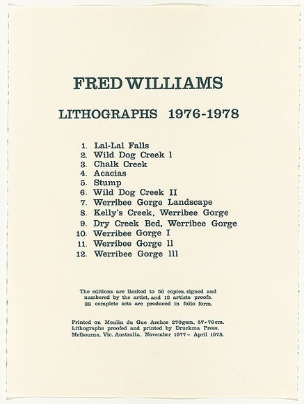 Title: Titlepage: Lithographs 1976-1978. | Date: 1977-78 | Technique: lithograph