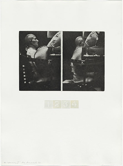 Artist: b'MADDOCK, Bea' | Title: b'Journey II.' | Date: 1977, September- November | Technique: b'photo-etching, aquatint and stipple, printed in colour, from five plates' Artist: b'MADDOCK, Bea' | Title: b'Journey II.' | Date: 1977, September- November | Technique: b'photo-etching, aquatint and stipple, printed in colour, from five plates'