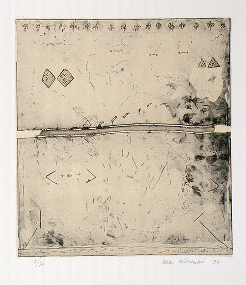 Artist: b'Mitelman, Allan.' | Title: b'not titled' | Date: 1972 | Technique: b'lithograph, printed in colour, from two plates' | Copyright: b'\xc2\xa9 Allan Mitelman' Artist: b'Mitelman, Allan.' | Title: b'not titled' | Date: 1972 | Technique: b'lithograph, printed in colour, from two plates' | Copyright: b'\xc2\xa9 Allan Mitelman'