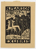 Artist: Weitzel, Frank. | Title: Bookplate: N Pearson | Date: c.1931 | Technique: linocut, printed in black ink, from one block