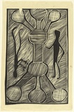 Artist: Artist unknown | Title: not titled | Date: c.1992 | Technique: linocut, printed in black ink, from one block