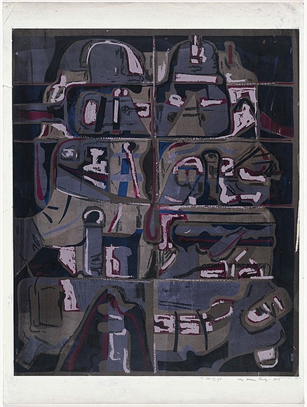 Artist: b'Senbergs, Jan.' | Title: b'The main body' | Date: 1965 | Technique: b'screenprint, printed in colour, from multiple stencils' | Copyright: b'\xc2\xa9 Jan Senbergs. Licensed by VISCOPY, Australia' Artist: b'Senbergs, Jan.' | Title: b'The main body' | Date: 1965 | Technique: b'screenprint, printed in colour, from multiple stencils' | Copyright: b'\xc2\xa9 Jan Senbergs. Licensed by VISCOPY, Australia'