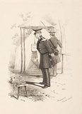 Artist: b'GILL, S.T.' | Title: b'Pensioners, Forrest Creek.' | Date: 1852 | Technique: b'lithograph, printed in black ink, from one stone'