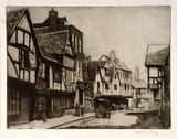 Artist: LONG, Sydney | Title: Friar Street, Worcester | Date: 1919 | Technique: aquatint and line-etching, printed in warm black ink with plate-tone, from one copper plate | Copyright: Reproduced with the kind permission of the Ophthalmic Research Institute of Australia