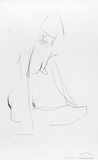 Artist: Powditch, Peter. | Title: not titled [seated female nude] | Date: c.1972 | Technique: lithograph, printed in black ink, from one plate