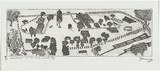 Artist: b'Kennedy, Roy.' | Title: b'Warangesda Mission in the days gone by' | Date: 2001 | Technique: b'etching, printed in black ink, from one plate'