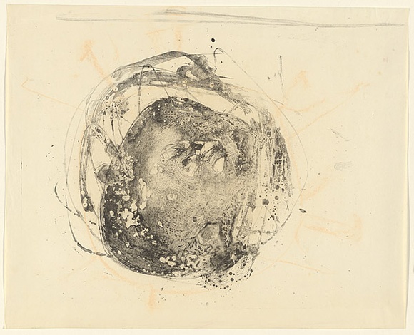 Artist: b'MACQUEEN, Mary' | Title: b'Experiment' | Date: 1968 | Technique: b'lithograph, printed in black ink, from one plate; additions in chalk' | Copyright: b'Courtesy Paulette Calhoun, for the estate of Mary Macqueen' Artist: b'MACQUEEN, Mary' | Title: b'Experiment' | Date: 1968 | Technique: b'lithograph, printed in black ink, from one plate; additions in chalk' | Copyright: b'Courtesy Paulette Calhoun, for the estate of Mary Macqueen'