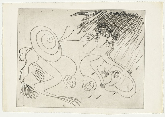 Artist: b'BOYD, Arthur' | Title: b'Nebuchadnezzar with a snail on his back.' | Date: (1968-69) | Technique: b'etching, printed in black ink, from one plate' | Copyright: b'Reproduced with permission of Bundanon Trust' Artist: b'BOYD, Arthur' | Title: b'Nebuchadnezzar with a snail on his back.' | Date: (1968-69) | Technique: b'etching, printed in black ink, from one plate' | Copyright: b'Reproduced with permission of Bundanon Trust'