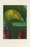 Artist: Hardy, Bernard. | Title: not titled [three turrets] | Technique: etching and aquatint, printed in colour, from multiple plates