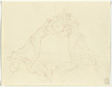Artist: b'BOYD, Arthur' | Title: b'Two figures wrestling.' | Date: 1960-70 | Technique: b'transfer drawing' | Copyright: b'Reproduced with permission of Bundanon Trust'