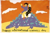 Artist: JILL POSTERS 1 | Title: Postcard: Happy international womens day | Date: 1983-87 | Technique: screenprint, printed in colour, from four stencils