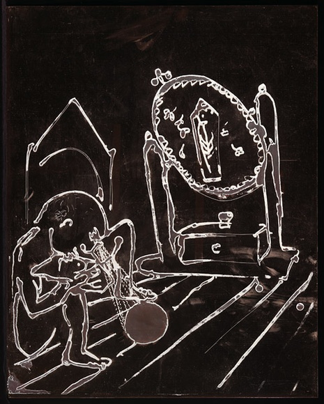 Artist: b'BOYD, Arthur' | Title: b'Plate 126: Jonah page 106. Jonah sets up his booth outside the city.' | Date: 1972-73 | Technique: b'etched plate' | Copyright: b'This work appears on screen courtesy of Bundanon Trust' Artist: b'BOYD, Arthur' | Title: b'Plate 126: Jonah page 106. Jonah sets up his booth outside the city.' | Date: 1972-73 | Technique: b'etched plate' | Copyright: b'This work appears on screen courtesy of Bundanon Trust'