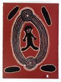 Artist: Tjungurrayi, Charlie Tararu. | Title: Pankalanka Ogre at Ngurra Palangu | Date: 1981 | Technique: screenprint, printed in colour, from multiple stencils