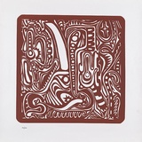 Artist: Lasisi, David. | Title: not titled | Date: 1976 | Technique: screenprint, printed in brown ink, from one stencil
