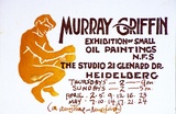 Artist: b'Griffin, Murray.' | Title: b'Exhibition invitation: Murray Griffin, The Studio, Heidelberg 1981' | Date: 1981 | Technique: b'linocut, printed in colour, from two blocks'