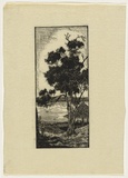 Artist: TRETHOWAN, Edith | Title: The pagoda. | Date: c.1932 | Technique: wood-engraving, printed in black ink, from one block