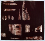 Artist: Danaher, Suzanne. | Title: Black and tan | Date: 1995, August | Technique: woodcut and carborundum collagraph, printed in black and brown ink, from one block and one plate