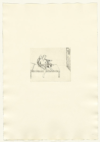 Artist: b'Lewitt, Vivienne.' | Title: b'not titled' | Date: 1988 | Technique: b'softground etching, printed in black ink, from one plate' Artist: b'Lewitt, Vivienne.' | Title: b'not titled' | Date: 1988 | Technique: b'softground etching, printed in black ink, from one plate'