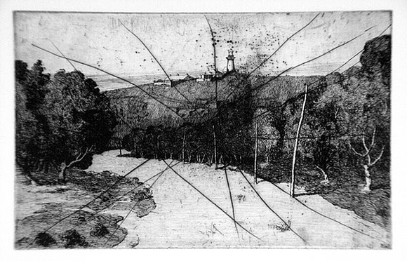 Artist: b'FEINT, Adrian' | Title: b'(Lighthouse, Palm Beach).' | Date: c.1922 | Technique: b'etching, printed in black ink, from one plate' | Copyright: b'Courtesy the Estate of Adrian Feint' Artist: b'FEINT, Adrian' | Title: b'(Lighthouse, Palm Beach).' | Date: c.1922 | Technique: b'etching, printed in black ink, from one plate' | Copyright: b'Courtesy the Estate of Adrian Feint'