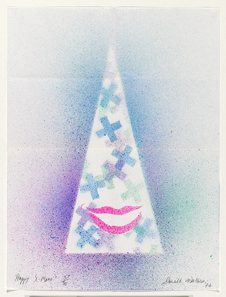 Title: b'Happy X-mas' | Date: 1974 | Technique: b'airbrush stencil'