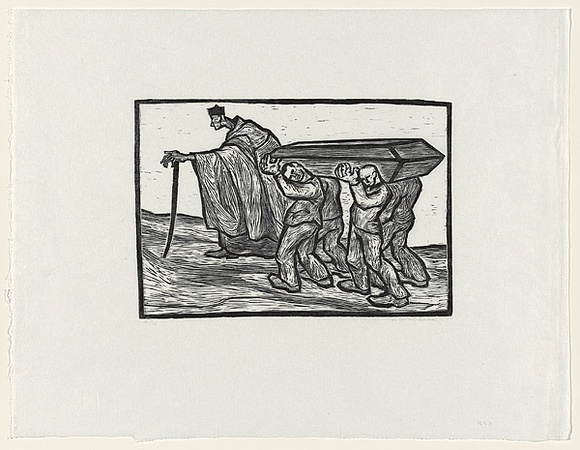 Artist: Groblicka, Lidia. | Title: Funeral | Date: 1957 | Technique: woodcut, printed in black ink, from one block