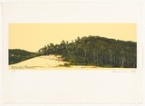 Artist: ROSE, David | Title: Berry's lane hill with low flying kookaburra | Date: 1979 | Technique: screenprint, printed in colour, from multiple stencils