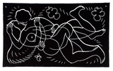 Artist: Hawkins, Weaver. | Title: Adam and Eve | Date: 1962 | Technique: linocut, printed in black ink, from one block | Copyright: The Estate of H.F Weaver Hawkins