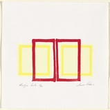 Artist: Vickers, Trevor. | Title: not titled [2 yellow squares and 2 red rectangles]. | Date: 2000 | Technique: screenprint, printed in colour, from multiple stencils