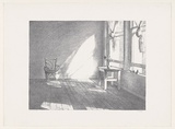 Artist: Dunlop, Brian. | Title: Sunlight on a chair | Date: c1984 | Technique: lithograph, printed in black ink, from one stone