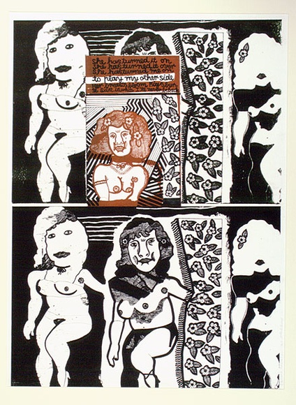 Artist: b'HANRAHAN, Barbara' | Title: b'Play my other side' | Date: 1967 | Technique: b'lithograph, printed in black ink, from three plates' Artist: b'HANRAHAN, Barbara' | Title: b'Play my other side' | Date: 1967 | Technique: b'lithograph, printed in black ink, from three plates'