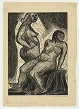 Artist: Groblicka, Lidia | Title: Two models | Date: 1955-56 | Technique: woodcut, printed in black ink, from one block