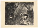 Artist: BOYD, Arthur | Title: St Francis with a brother, preaching naked. | Date: (1965) | Technique: lithograph, printed in black ink, from one plate | Copyright: Reproduced with permission of Bundanon Trust
