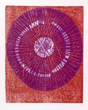 Artist: Buckley, Sue. | Title: Time. | Date: 1968 | Technique: woodcut, printed in colour, from multiple blocks | Copyright: This work appears on screen courtesy of Sue Buckley and her sister Jean Hanrahan