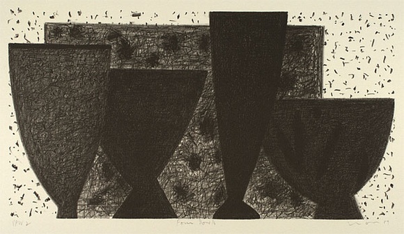 Artist: b'Lincoln, Kevin.' | Title: b'Four bowls' | Date: 1989 | Technique: b'lithograph, printed in black ink, from one stone' Artist: b'Lincoln, Kevin.' | Title: b'Four bowls' | Date: 1989 | Technique: b'lithograph, printed in black ink, from one stone'