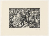 Artist: b'COLEING, Tony' | Title: b'The passion of James' | Date: 1985 | Technique: b'etching and aquatint, printed in black ink, from one plate'
