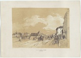 Artist: PROUT, John Skinner | Title: View in George Street, Sydney. | Date: 1842 | Technique: lithograph, printed in colour, from two stones (black and brown tint stone)