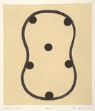 Artist: Band, David. | Title: Bean | Date: 1995, September - October | Technique: etching, lift-ground and aquatint, viscosity printed in colour, from two plates