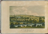 Artist: b'Lycett, Joseph.' | Title: b'The residence of John McArthur [sic] Esq. near Parramatta, New South Wales.' | Date: 1825 | Technique: b'etching, aquatint and roulette, printed in black ink, from one copper plate; hand-coloured'