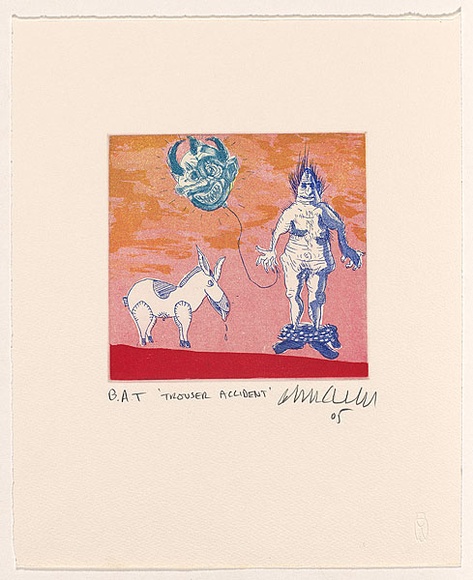 Artist: b'Cullen, Adam.' | Title: b'Trouser accident.' | Date: 2005 | Technique: b'etching and aquatint, printed in colour, from five plates'